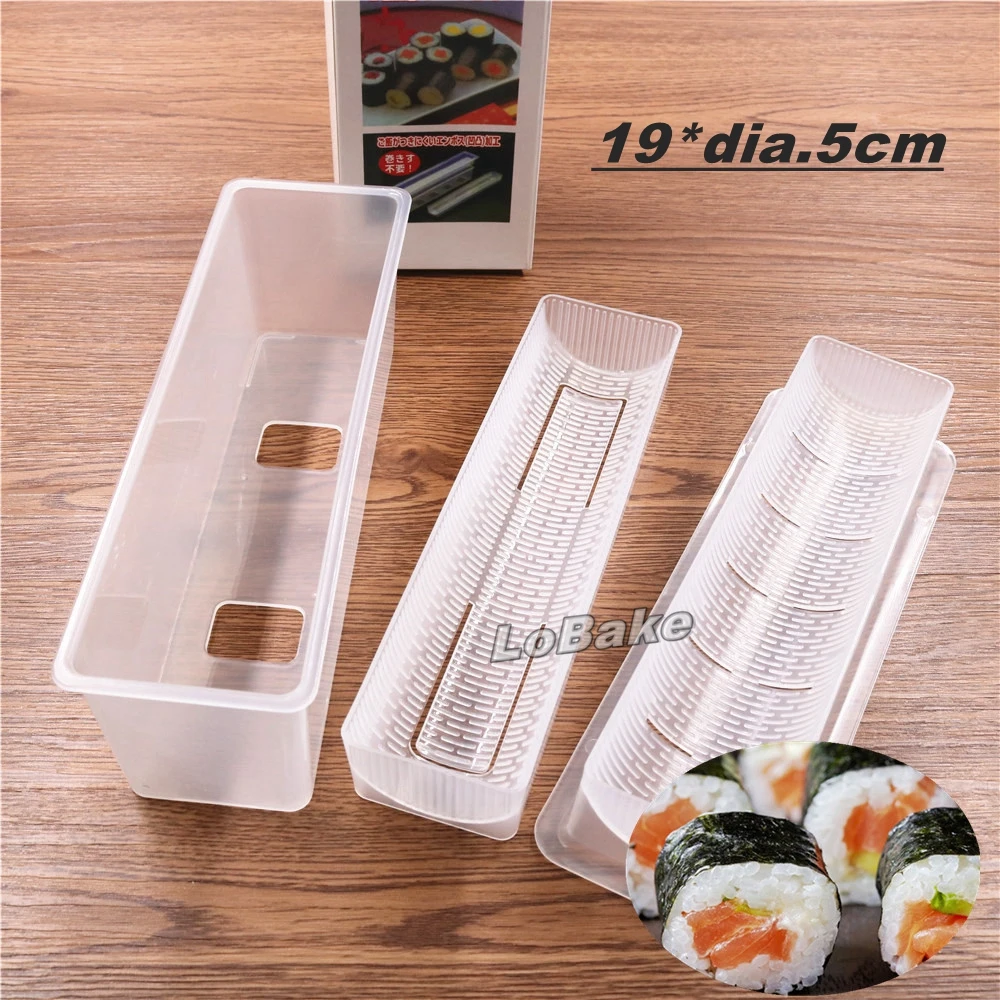 Big size inside 19*5cm plastic separable roll sushi maker mold set rice roll mould sushi bazooka for kitchen cooking supplies