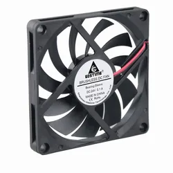 2 Pieces Gdstime DC 24V Two Wires 2Pin 8cm 80x80x10mm Brushless DC Cooling Fan 80mm x 10mm 8010 Motor PC Computer CPU Cooler