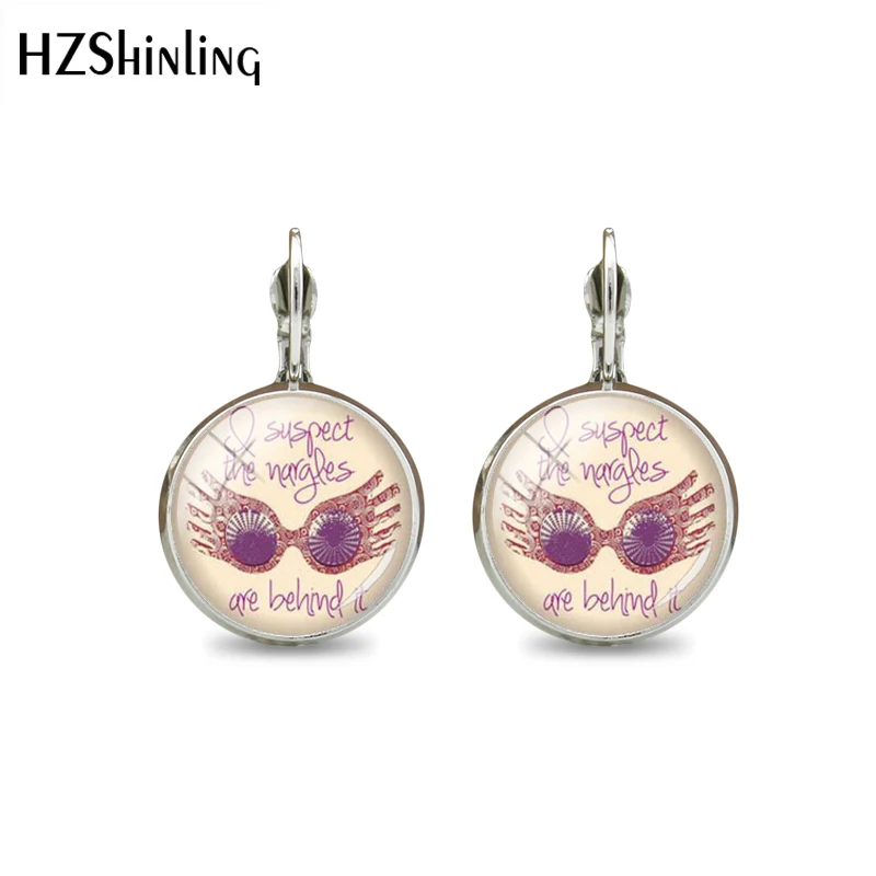 2018 Luna Lovegood Earring \'I suspect the nargles are behind it\' Jewelry Steampunk Glass Clip Earring Jewelry