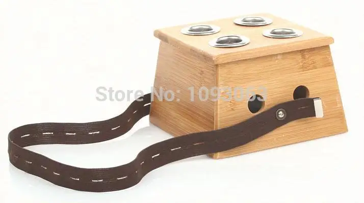 

Wooden 4 Holes Monocular Moxibustion Box Navel Moxa Wormwood Thick Bamboo