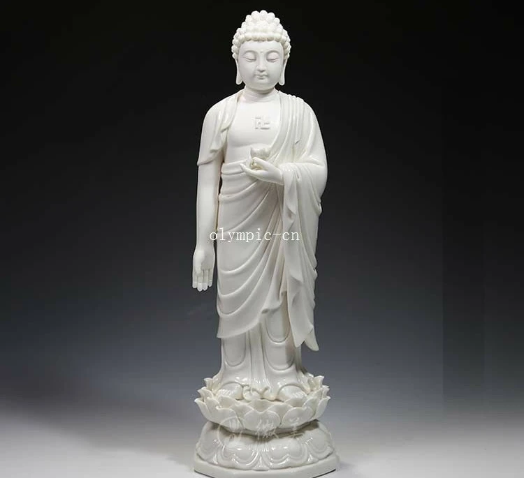 16'' Dehua white porcelain temple buddism tathagata Sakyamuni buddha statue