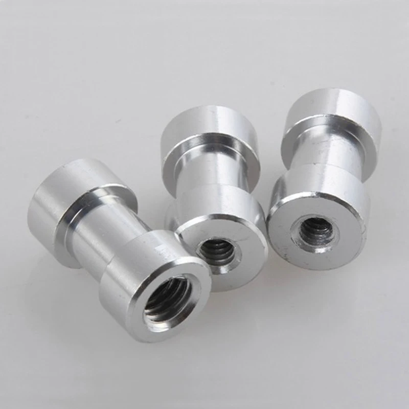 50pcs Aluminum Alloy 1/4 Female  to 3/8 Female Tripod Light Stand Connector Convertor Adapter Screw Spigot