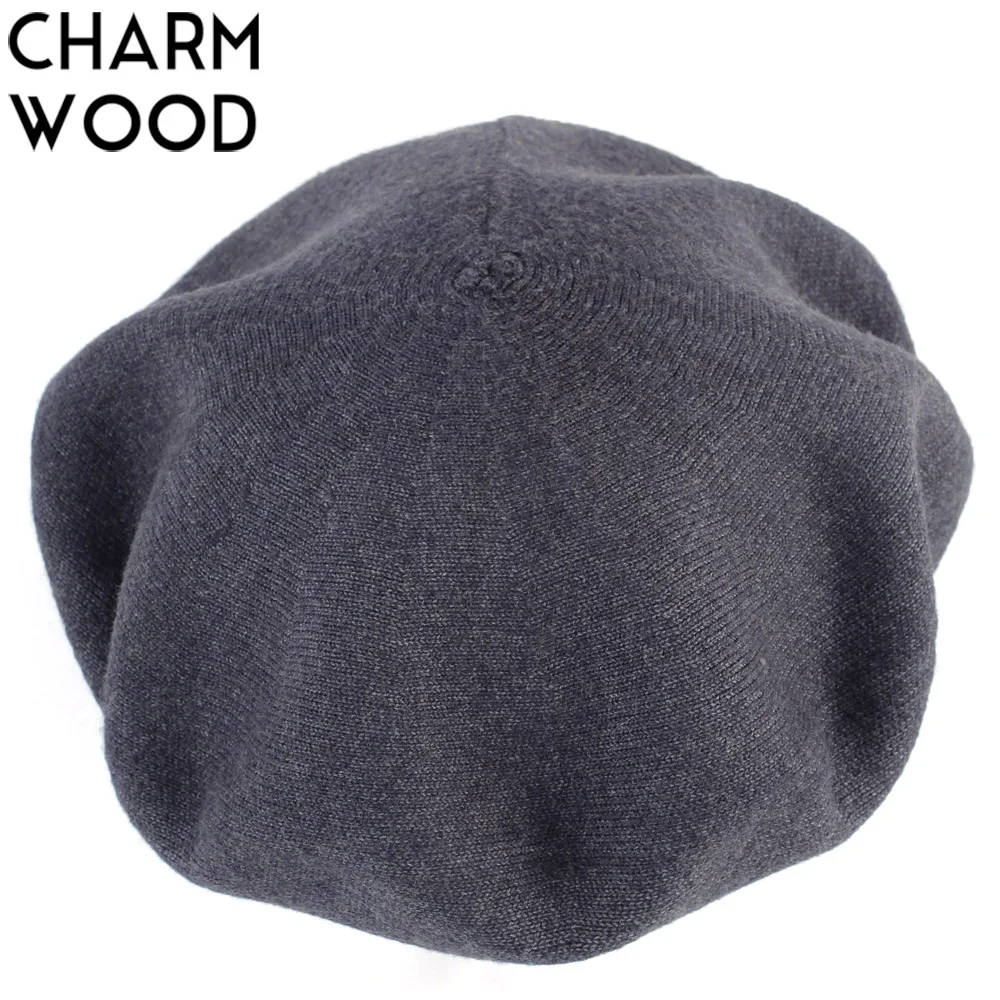 Women\'s Cashmere Berets Autumn New Wool Knitted Beret for Female French Artist Beret Warm Soft Fur Hat Bonnet GS106C