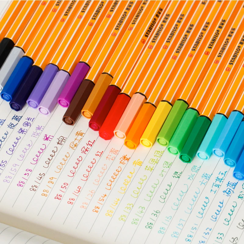 12pcs/lot Germany STABILO fiber colored gel pen set Stabilo swan 88 fiber pen kawaii stationery office school supplies Papelaria