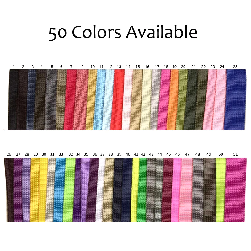 25mm Webbing 10 Yards Long Colored 50 Color Available polypropylene for Bag Sewing Belt Webbing Strapping braided strap