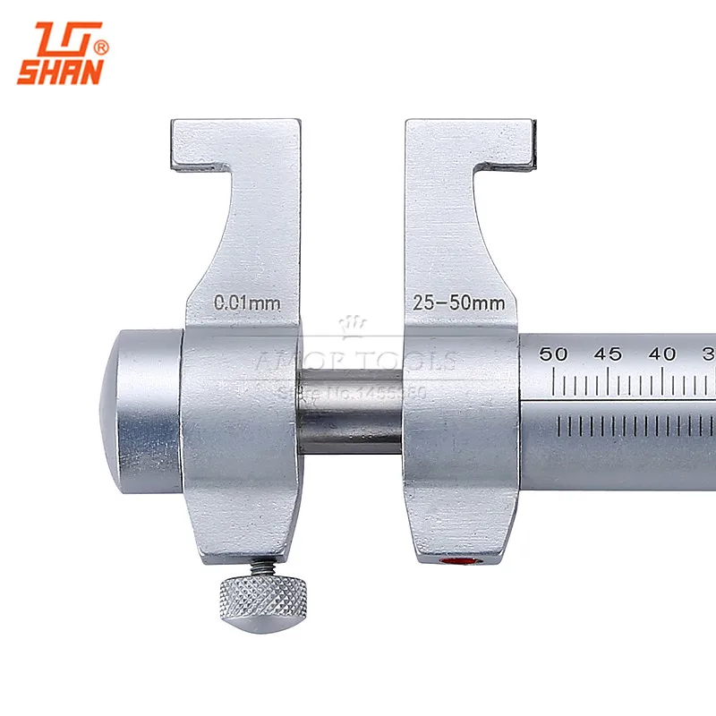 SHAN Inside Micrometers 25-50mm/0.01mm Carbide Metric Ratchet Screw Gauge Caliper Measuring Tools