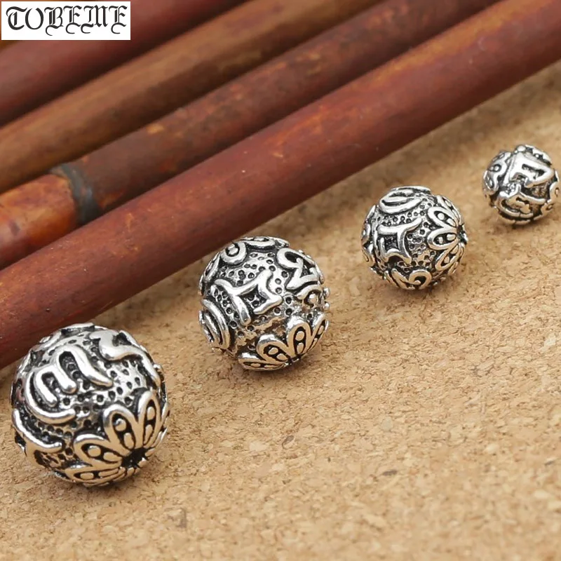 Handmade 925 silver om beads jewelry findings tibetan om mani padme hum words beads om mantra beads tibetan jewelry beads supertramp famous last words