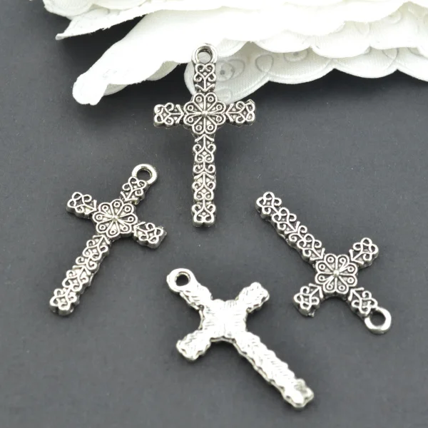 25Pcs metal cross Charm Antique Tibetan Silver Pendant Jewelry Products Charms Diy Pendants For Necklace Bracelets  T42