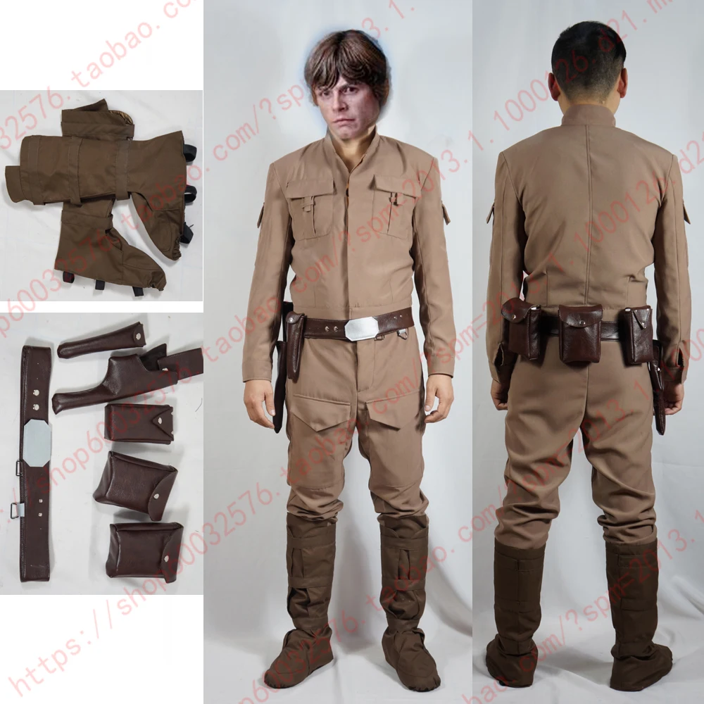 Luke Skywalker Cosplay Costume with shoe covers and waist bag 11