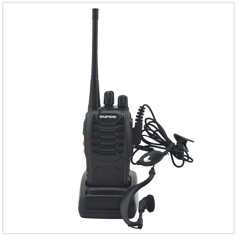 Baofeng-walkie-talkie de dos vías, Radio portátil con auricular, UHF, 400-470MHz, 16 canales, paquete emparejado, 2 unids/lote