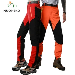 NUONEKO Winter Frauen Männer Fleece Warme Softshell Hosen Camping Wandern Hosen Outdoor Sport Angeln Skifahren Wasserdichte Hosen PM25
