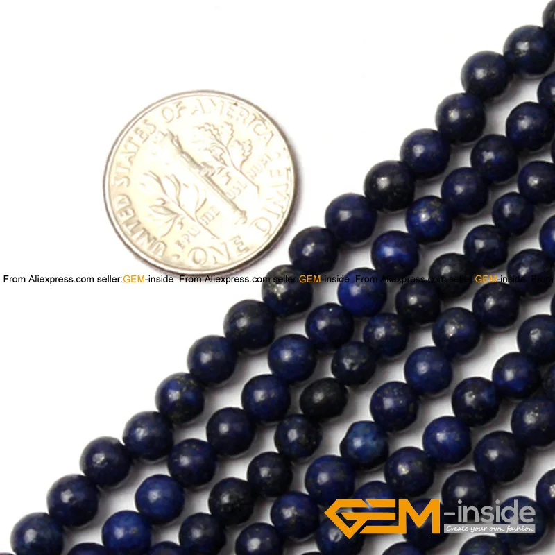 Gem-inside Round Smooth Lapis Lazuli Beads,Dyed Color,Selectable Size 2mm to 20mm DIY Beads For Bracelet Making Strand 15 Inch