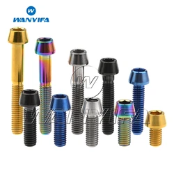 Wanyifa-perno de titanio M6x, 10, 15, 16, 18, 20, 25, 30, 35, 40, 45, 50, 55, 60, 65mm, cabeza cónica, tornillo de llave Allen para auriculares de bicicleta