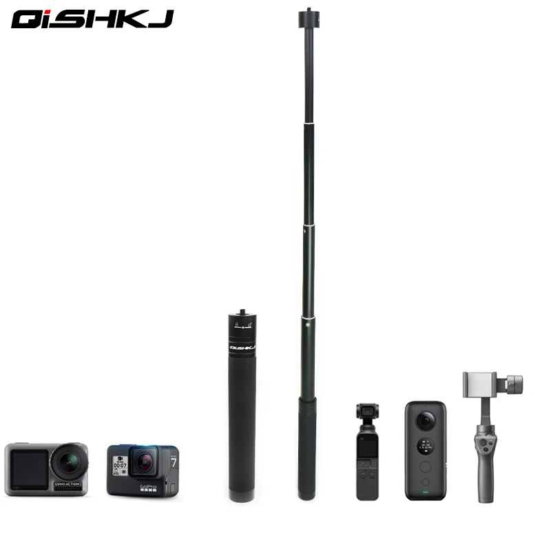 OSMO Action Pocket/Insta360 One X Extension Selfie Stick Pole For DJI OSMO 4 Mobile 2 3 Zhiyun Smooth 4 Gopro Hero 7 Accessories