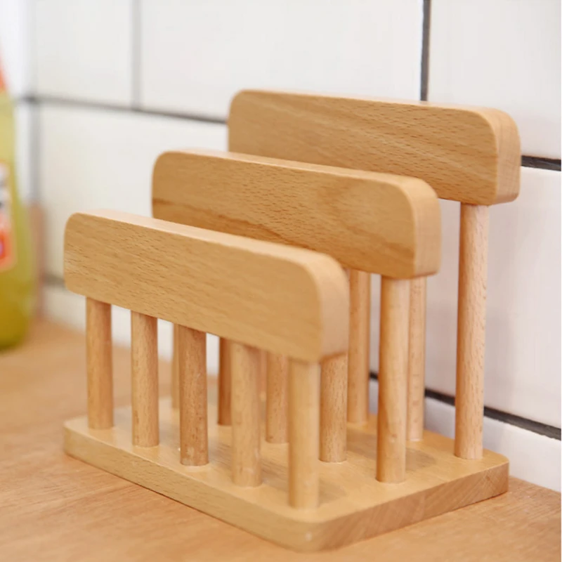 

Beech Wood Chopping Block Holder, Japan Style Kitchen Table Organizer, Cutting Boards Rack, Knives Holder