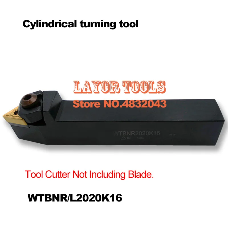 WTBNR2020K16 20*20*125mm CNC Turning Tool, Metal Lathe Cutting Tools,Lathe Machine Tools, External Turning Tool W-Type WTBNR/L