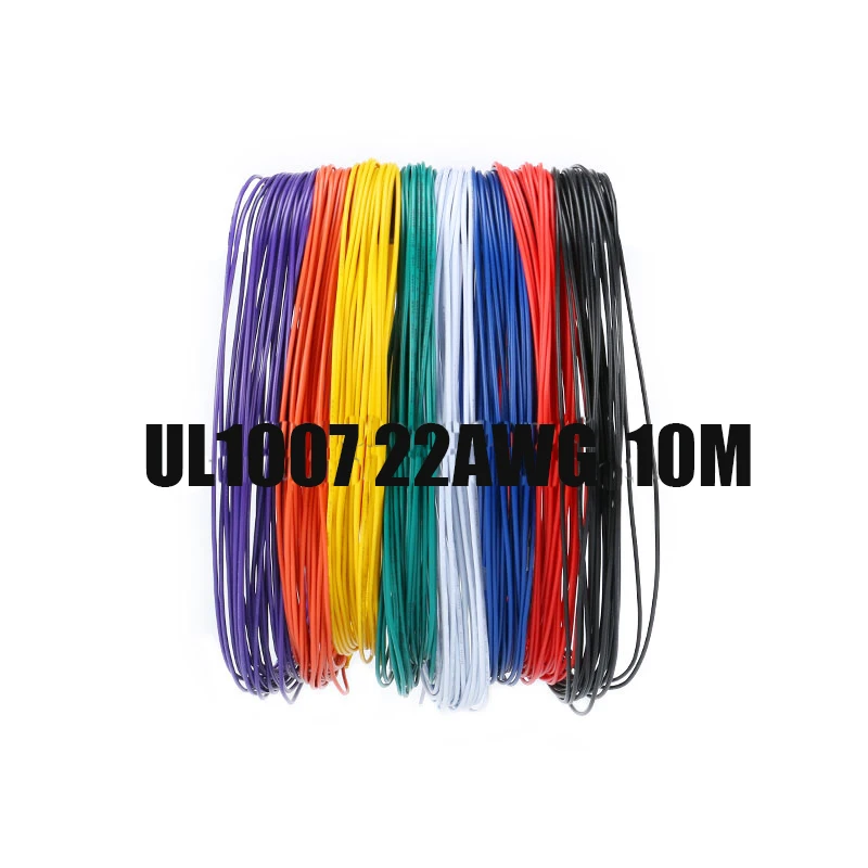 Free shipping 100M UL1007 solder wire electronic wire 22AWG cable jump wire 1.6mm PVC  Cable UL 300V/80C 17/0.12TS