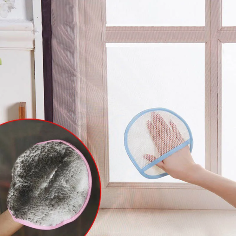 

Household Screen Window Curtain Cleaning Cloth Rag Absorbent Net Dust Removal Glove Home Tool For Curtain Net Rags Thicken Towel