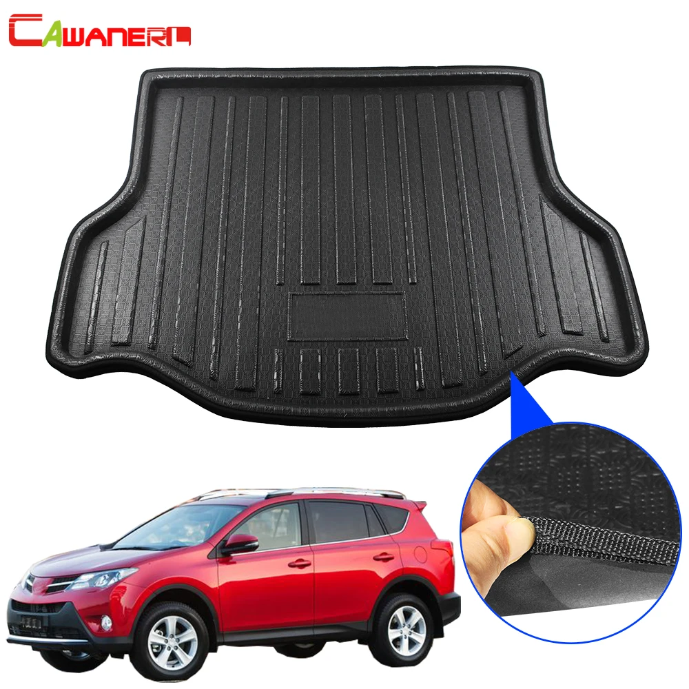 

Cawanerl Car Accessories Rear Trunk Mat Boot Tray Liner Floor Cargo Mud Carpet Luggage Kick Pad For Toyota RAV4 XA40 2013-2018