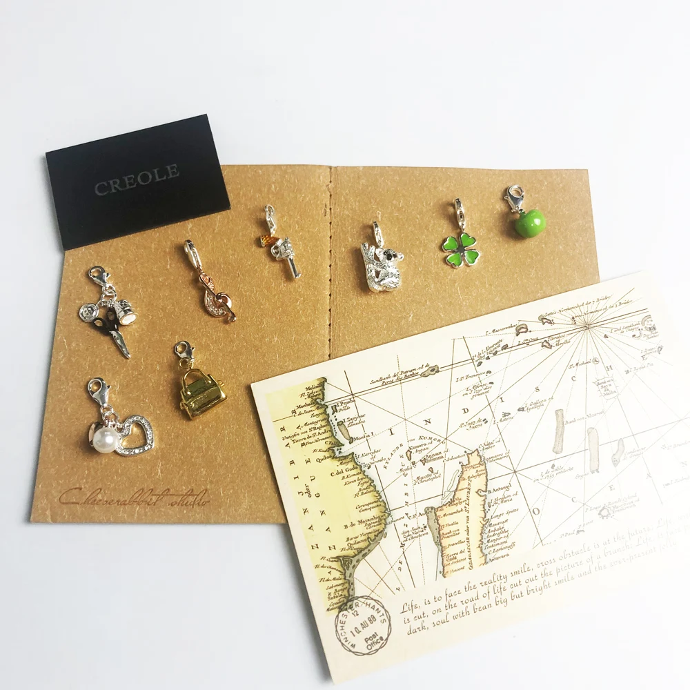 Treble Clef Hearts Koala Revolver Fashion Tools Bag Apple Clover Charm Pendant,2019 Fashion New Jewelry 925 Sterling Silver Gift
