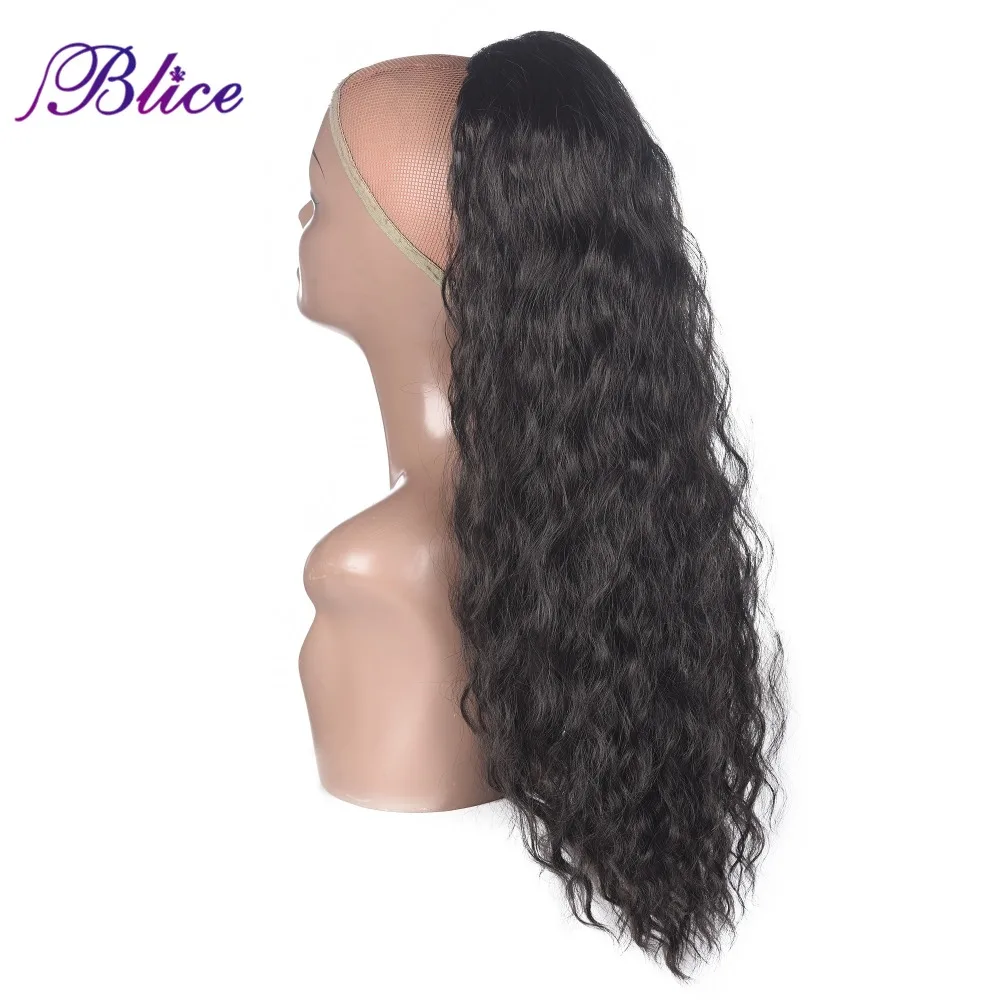 Blice-coleta rizada sintética con cordón, extensiones de cabello de Color puro, Alita, resistente al calor, con dos peines de plástico, 20-24