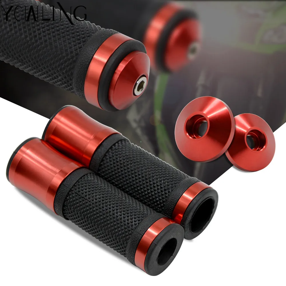 New Arrival Motorcycle 22mm Street & Racing Moto Grips with end CNC billet Handlebar Grips Bar Ends Slider for dirt bike