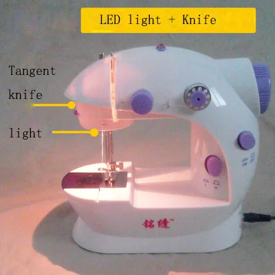 

Hot Selling Electric Household Mini Sewing Machine with LED Light and Power Supply Handwork DIY Sartorially Free Shipping