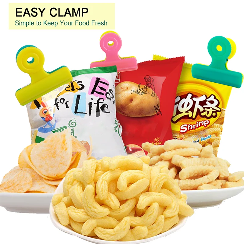 8 Teile/los Multifunktions Tasche Chip Clips, Frische Lebensmittel Clips, Foto Datei Klemmen, Verschiedene Farben Luft Engen Dichtung Griff für Küche Dichtung – Detail 13