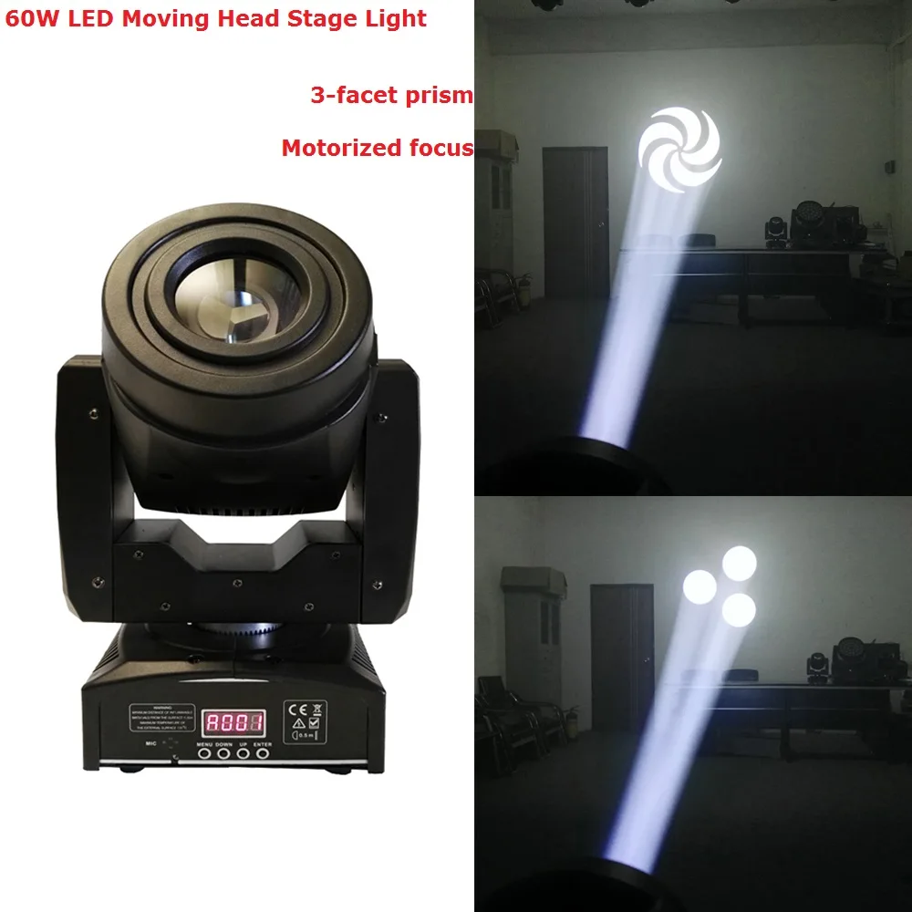 

2019 Newest 60W LED Moving Head Light DMX DJ Disco Party Wedding Stage Effect Lighting 60W White LED Spot Moving Head Lights