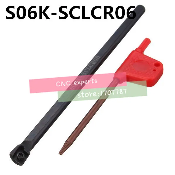 S06K-SCLCR06, 선반 공구 홀더 6mm * 100mm 내부 선반 공구 나사 잠금 CNC 선반 공구 홀더 CCMT060204 삽입