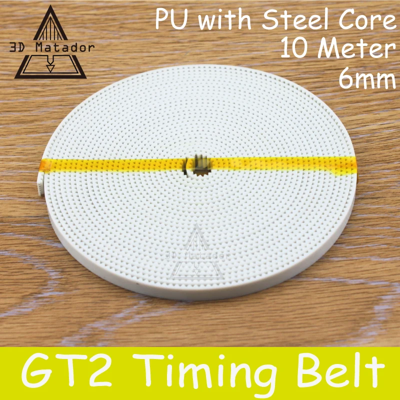 Free Shipping PU with Steel Core GT2 Belt 2GT Timing Belt Width 6mm 10M for 3D printer parts Anti-wear Reinforce Open Belt