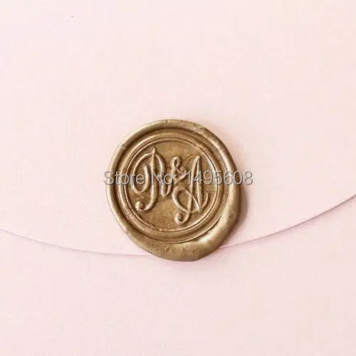 Personalized 2 initials monogram wax seal stamp sealing wax wedding invitation wax seals