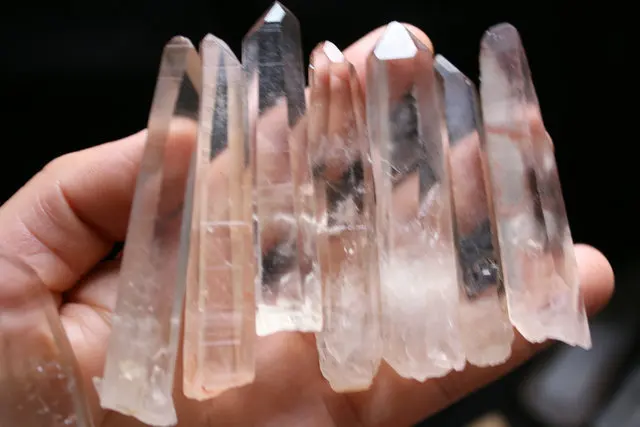 1000g AAA+ NATURAL CLEAR/Pink Lemurian Seed Quartz Crystal Point Specimen