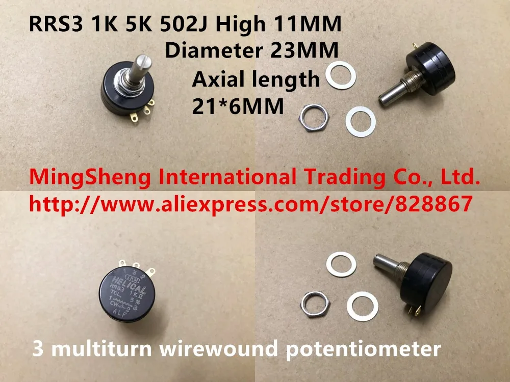 

Многооборотный проволочный потенциометр (переключатель) RRS3 1K 5K 502J 3, новый оригинальный 100%