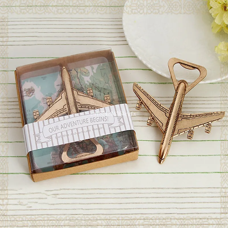 

50 pcs Airplane Bottle Opener Antique Plane Shaped Beer Bottle Opener Wedding Gift Party Favors Kitchen Tools