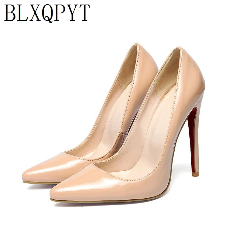 BLXQPYT Super Size 34-52 Patent Leather Pumps Fashion Office Women Sexy High Heels(12cm) Women\'s Wedding Shoes woman Party 115