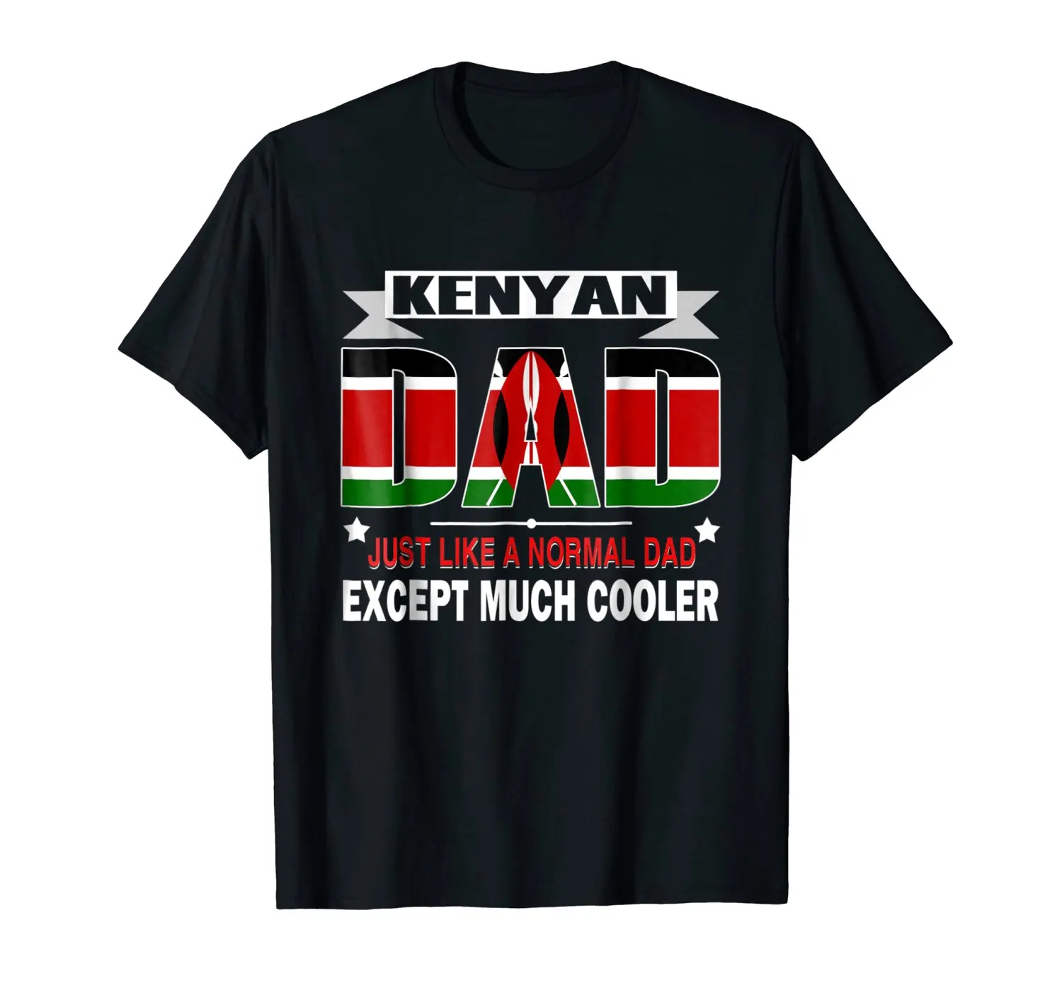 Brand Clothing Men O-Neck Active Short Tshirts Kenyan Dad Is Much Cooler Father'S Day T-Shirt Flag Awesome Shirts