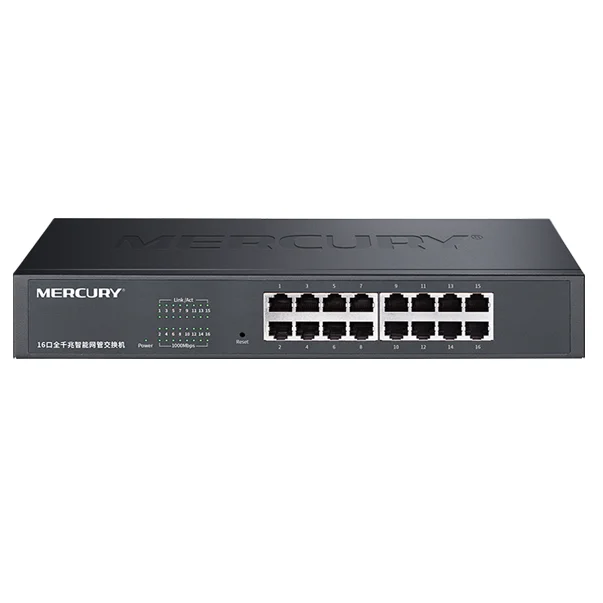 Chin-Firmware, 16 Ports 1000M Gigabit Managed Ethernet Switch, 100/1000Mpbs Manageable Network Switches, QoS, IGMP, VLAN, Loop