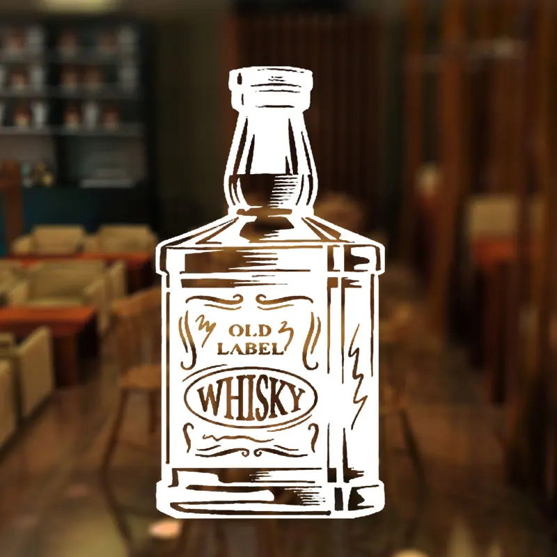 Bar Alcohol restaurante whisky Tequila botella de vino ventana pegatina vinilo decoración avión calcomanías de pared Mural extraíble 3W31