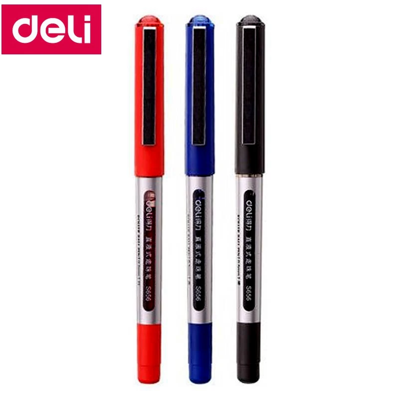 

144PCS/LOT Deli S656 Direct liquid type gel pen roller ball pen gel ink pen 0.5mm 3 colors optional China top brand Deli