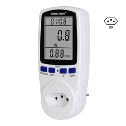 Brazil BR Plug Socket Power Meter Energy Saving Meter Wattmeter Digital Power Consumption Watts Digital AC 220V 110V Electricity