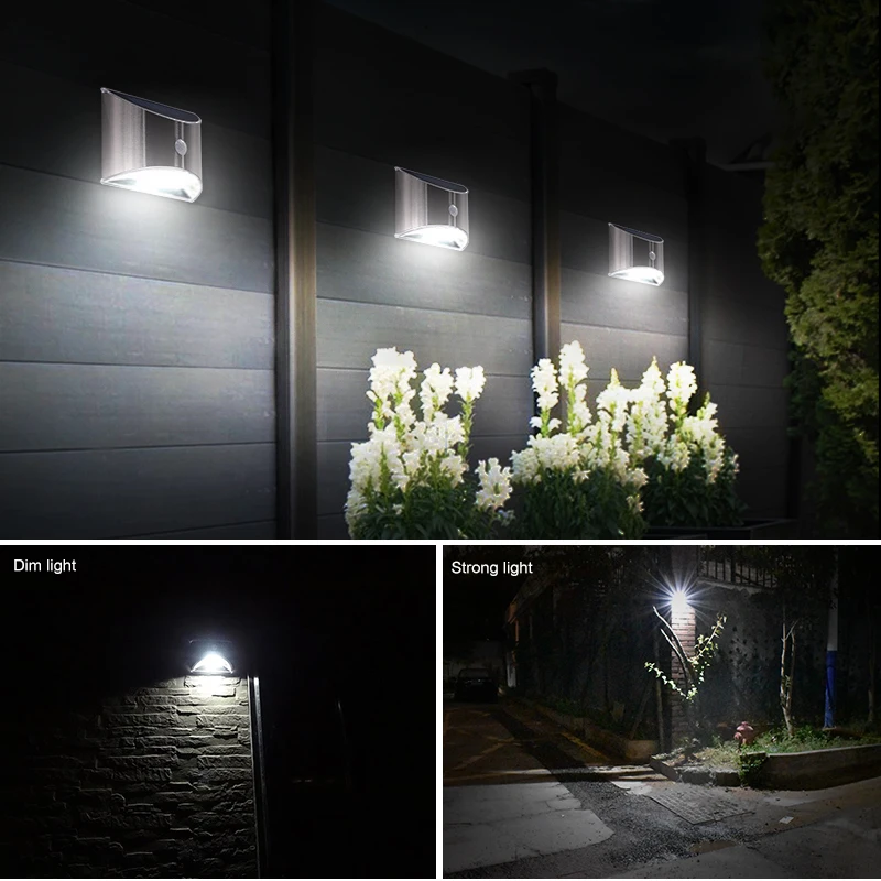 New Design Solar Light 4 LED Solar Powered Lamp PIR Motion Sensor Waterproof Security Lighting For Outdoor Garden Wall Fence