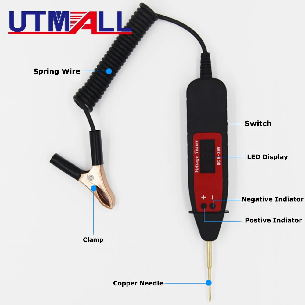 Universal DC 5-36V Automotive LCD Digital Circuit Tester Voltage Meter Pen Car Truck Circuit Scanner Power Probe Diagnostic Tool