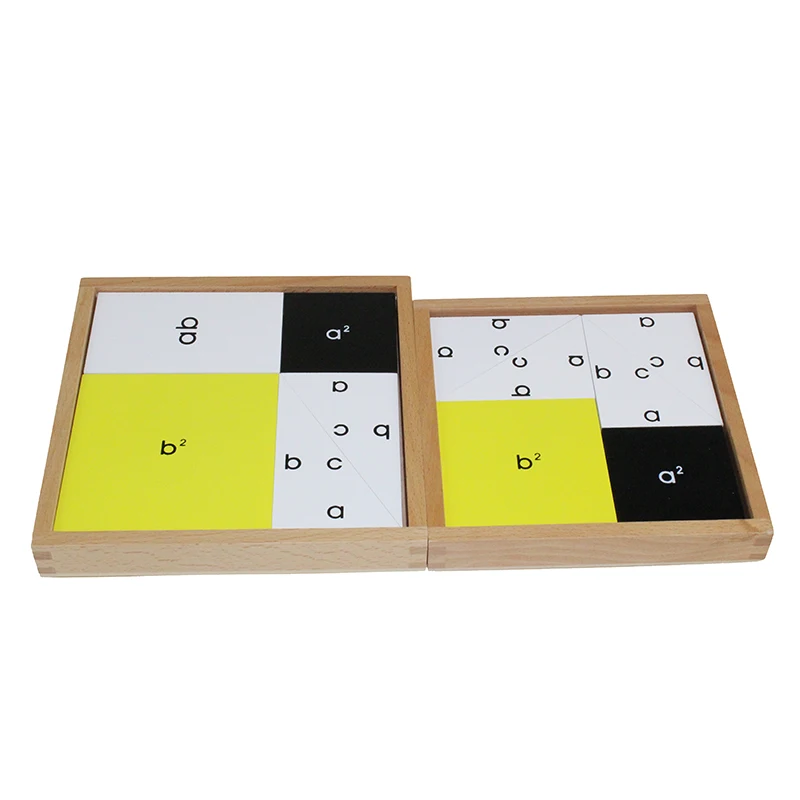 Juguetes de madera Montessori, material didáctico para la escuela, juguete de matemáticas para la primera infancia, teorema de pitagórica A y B