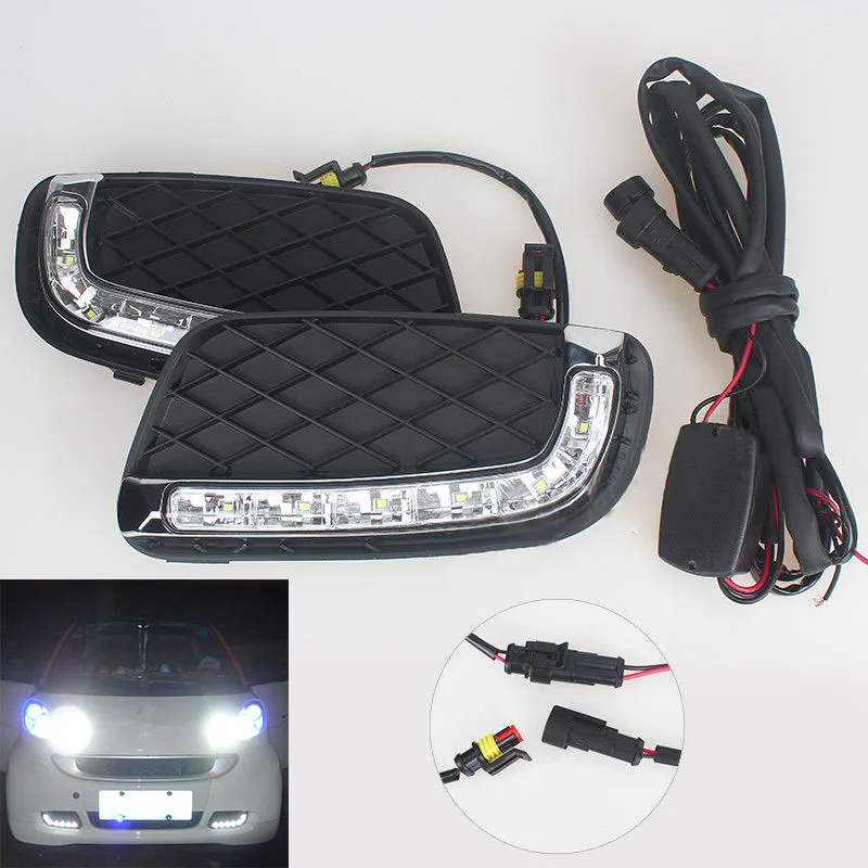 

JXLCLYL 1SET LED DRL Daytime Running Light Fog Lamp For Mercedes Benz Smart Fortwo 08-10