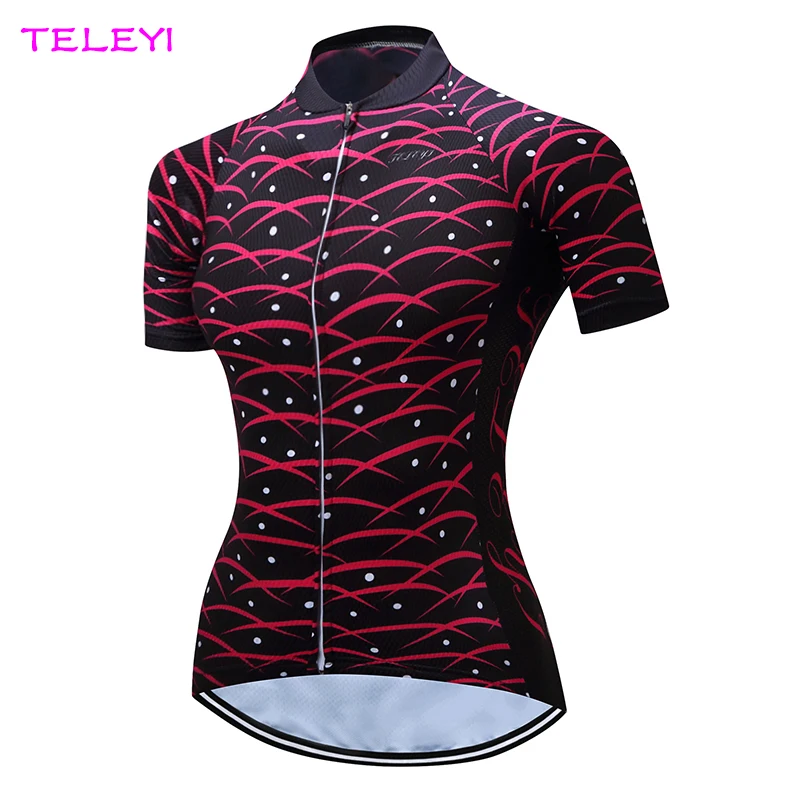 TELEYI Black Women Cycling Jersey Top Summer Ciclismo Quick Dry Cycling Clothing XS-4XL