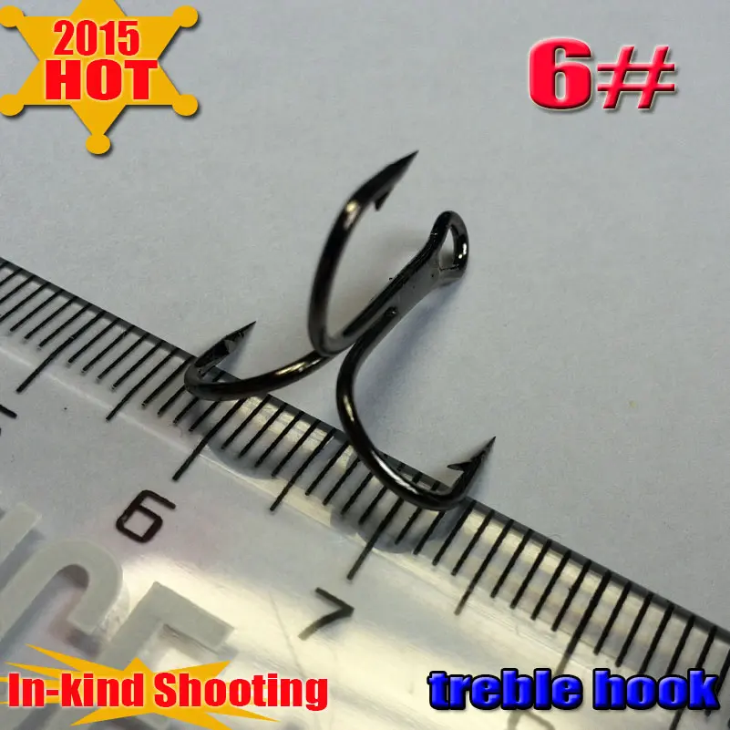 

2023Treble Fishing Hooks 6# high-carbon steel 1000pcs/lot High Quality