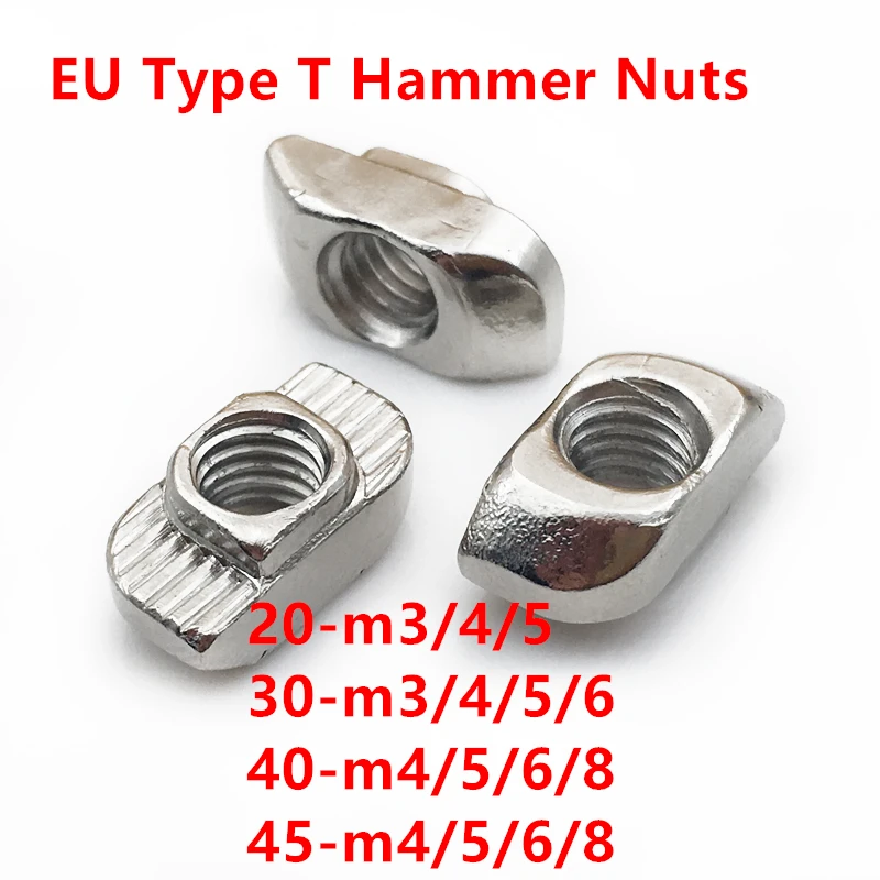 M3 M4 M5 M6 M8 hammer head t nut Drop in fasten connector slide nut for EU 2020 3030 4040 4545 aluminum profile