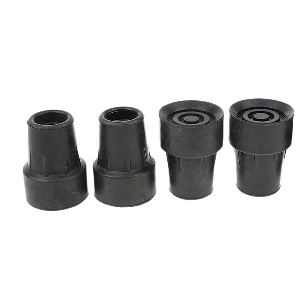 4 Pcs Walking Stick Canes Crutch Pads Rubber Heavy Duty Ferrule End Bottom for Elder or Disabled