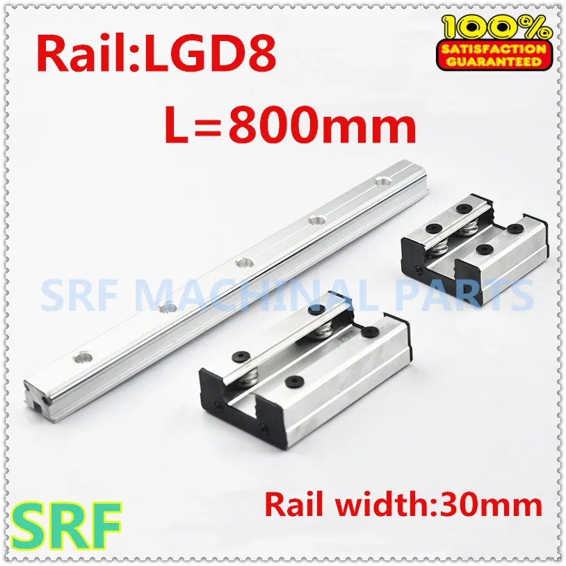 

30mm width Double Axis External Guide Rail roller linear rail 1pcs LGD8 L=800mm with 1pc 4 wheels slide block for CNC parts